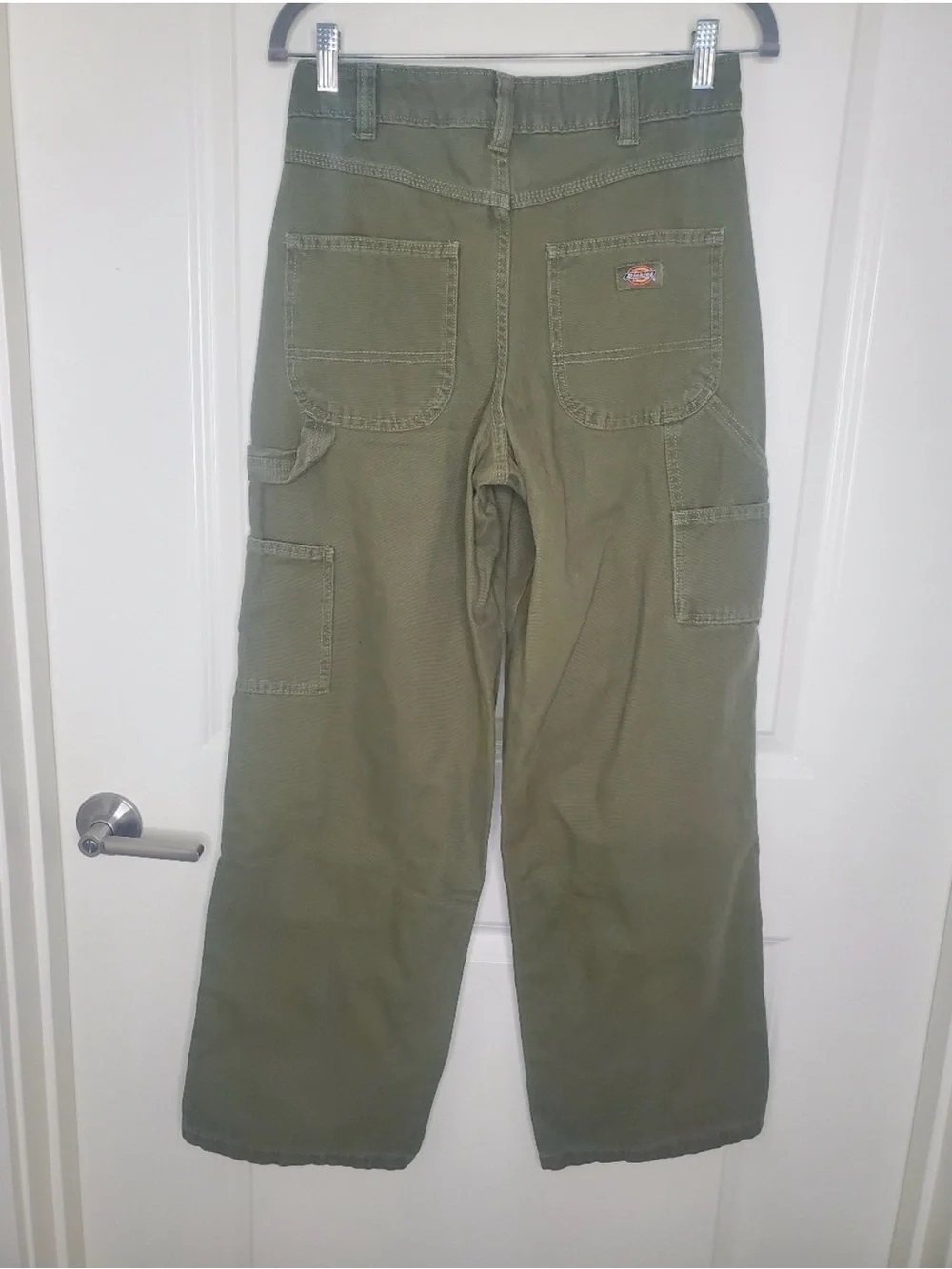 Dickies Olive Green Mid Rise Double Knee Canvas Carpenter Pants - Picture 5 of 8